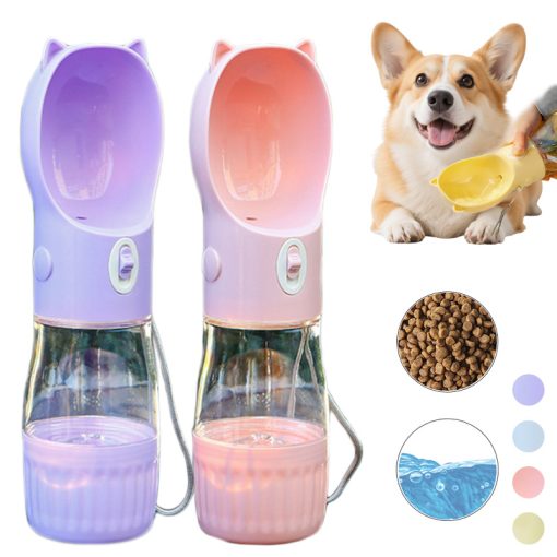 2 In 1 Portable Dog Water Bottle For Small Big Dogs Cat Outdoor Leak-proof Puppy Drinking Bowl With Food Container Pets Feeder Pet Products - Image 5