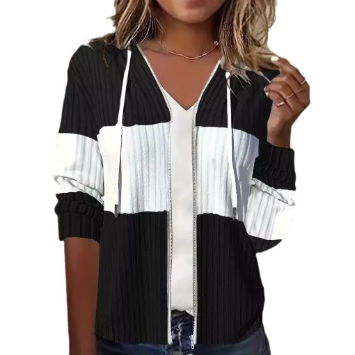 Hooded Casual Thermal Zipper Women's Coat - Image 5