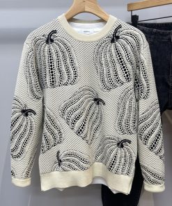 Color Matching Jacquard Crew-neck Sweater Man