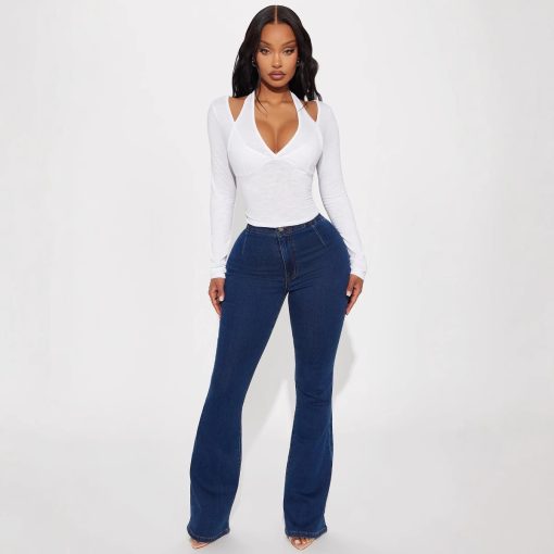 Women's Off-the-shoulder V-neck Fake Two-piece Top Slim Fit - Image 5