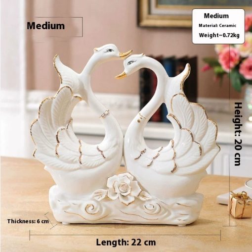 Swan Ornaments Ceramic Home Accessories Ornaments - Image 3