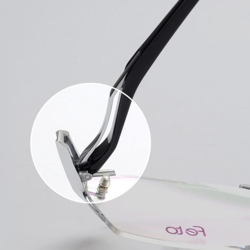 Glasses Frame Rimless Pure Titanium Glasses Frame Women - Image 5