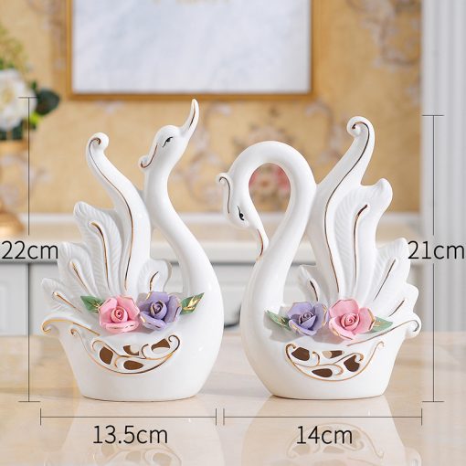 Swan Ornaments Ceramic Home Accessories Ornaments - Image 4