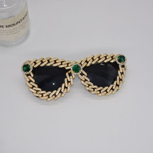 New Cat Eye Frame With Diamond Personality Fashion Street Shooting Ladies Glasses - Image 6