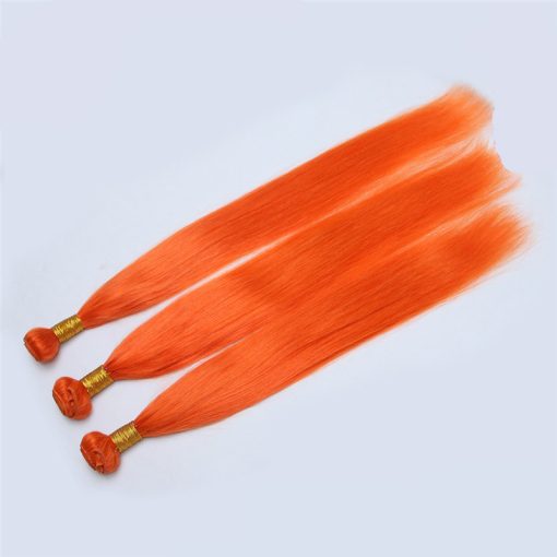 Color Human Hair Curtain Orange Hair Curtain - Image 3