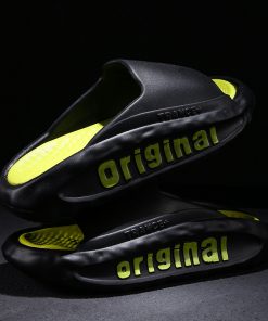 Men's Slippers Thick Bottom For Outdoors Trendy Non-slip Wear-resistant