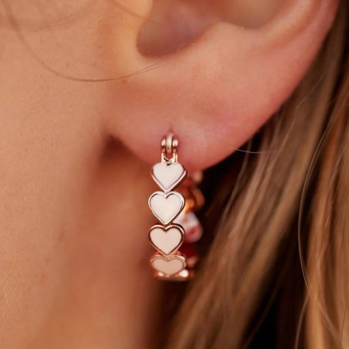 Simple Heart-to-heart Epoxy Earrings For Women