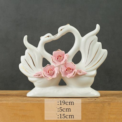 Swan Ornaments Ceramic Home Accessories Ornaments - Image 2