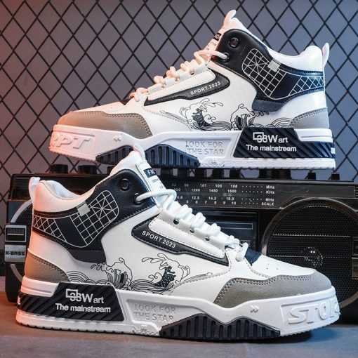 Men's Shoes Increased Easy Wear Borad Shoe Summer Casual Sports High-top Trendy Shoes - Image 8
