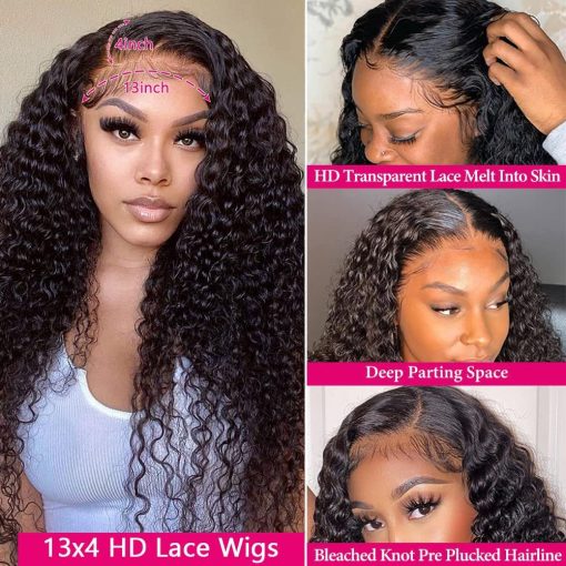 Front Lace Human Hair Wig Deep Wave Human Wigs - Image 4