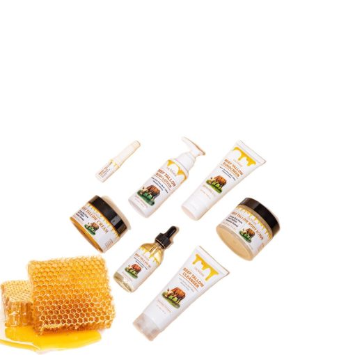 Butter Honey Seven-piece Facial Cleanser Face Cream Lipstick Protective Cream Body Lotion Facial Scrub Beef Fat Set - Image 2