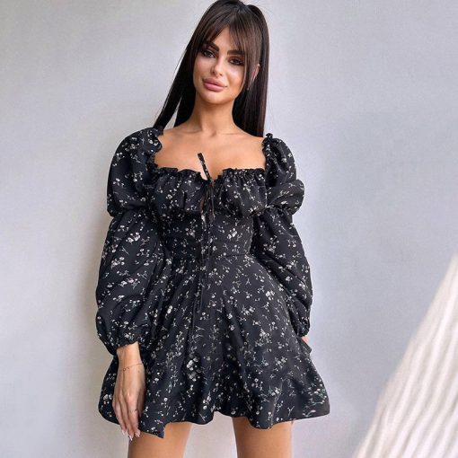 Women's Autumn Fashion Floral Long Sleeve Dress - Image 5