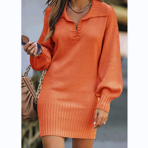 Women's Lantern Sleeve Loose Sweater - Image 8