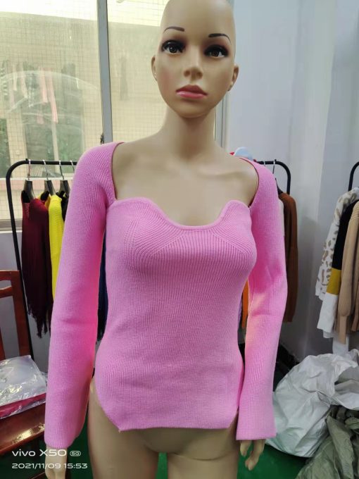 Women's Off-neck Pullover Long Sleeve Top Bottoming Sweater - Image 5
