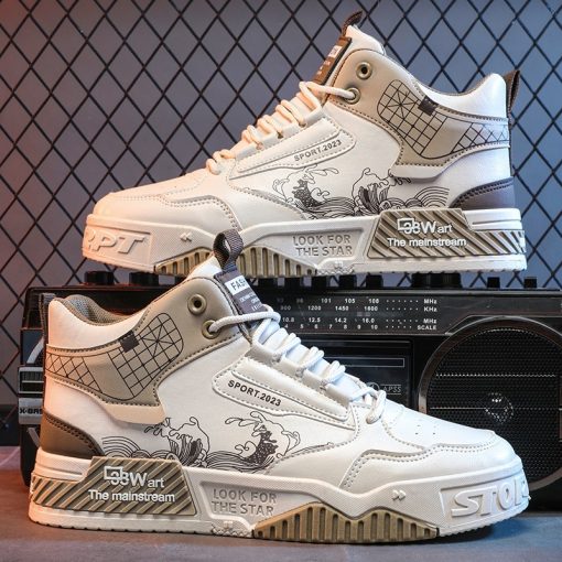 Men's Shoes Increased Easy Wear Borad Shoe Summer Casual Sports High-top Trendy Shoes - Image 3