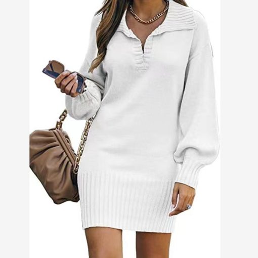 Women's Lantern Sleeve Loose Sweater - Image 7