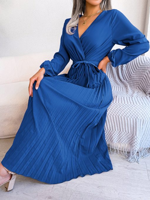Fashion Elegant Cross Pleated Maxi Dress - Image 8