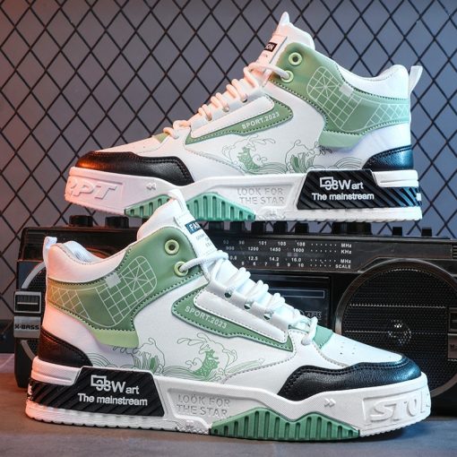 Men's Shoes Increased Easy Wear Borad Shoe Summer Casual Sports High-top Trendy Shoes - Image 2