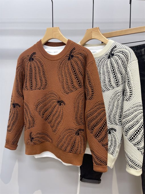 Color Matching Jacquard Crew-neck Sweater Man - Image 2