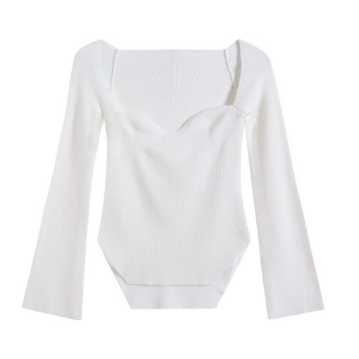 Women's Off-neck Pullover Long Sleeve Top Bottoming Sweater - Image 6