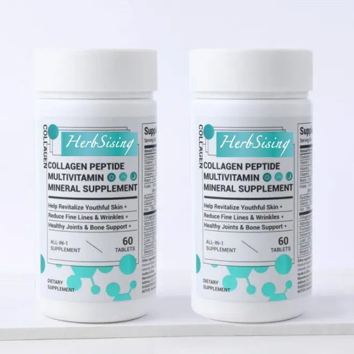 Collagen Peptides For Women, Beauty Vitamin And Mineral Supplement With Multivitamins, Hydrolyzed Protein Peptide Type, Biotin And Vitamins - 60 Capsules - Image 3