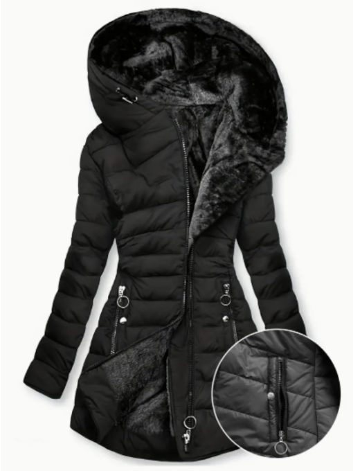 Zip-up Hoodie Puffy Coat - Image 2