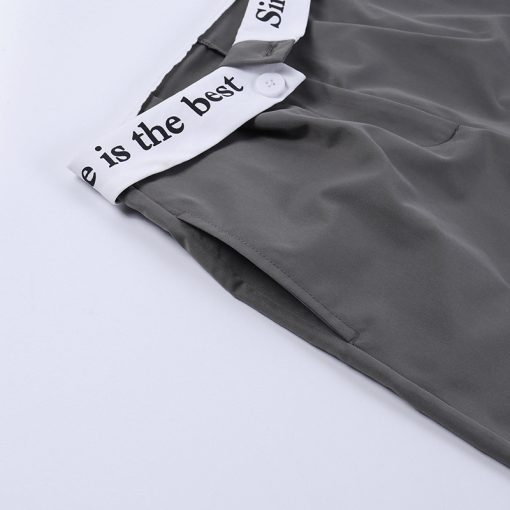 Knitted High Waist Contrast Color Loose Trousers - Image 9