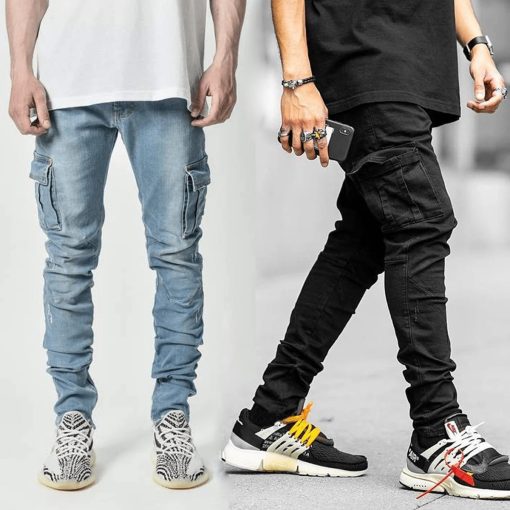 Fashionable And Simple Men's Multi-Pocket Tooling Jeans - Image 3