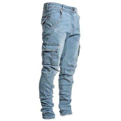 Fashionable And Simple Men's Multi-Pocket Tooling Jeans - Image 4