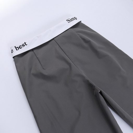 Knitted High Waist Contrast Color Loose Trousers - Image 10