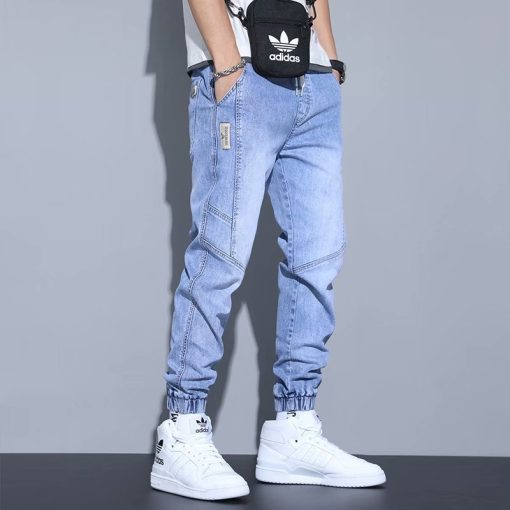 Men's Jeans Slim Fit Fashion Ankle-tied Harem Pants - Image 2