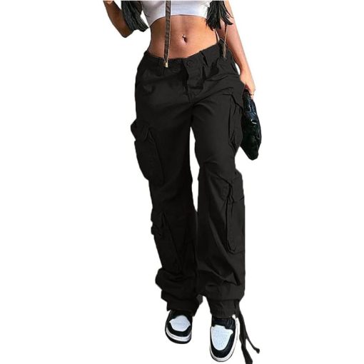 Women's High Waist Pocket Loose Casual Working Pants Straight-leg Pants - Image 10