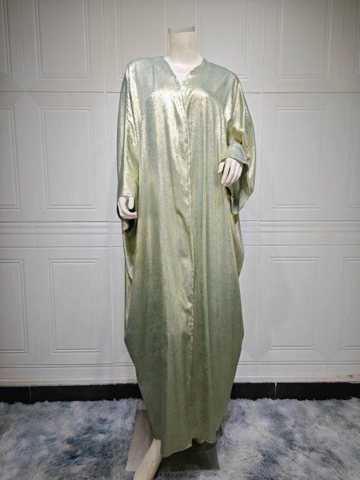 Muslim Fashion Bronzing Robe Abaya Outer Wear - Image 2