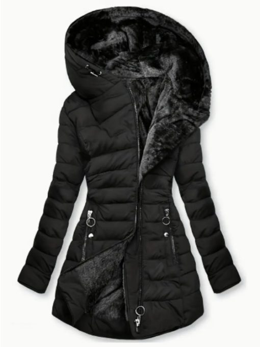 Zip-up Hoodie Puffy Coat - Image 5
