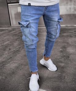 Cargo Hole Denim Jeans Men