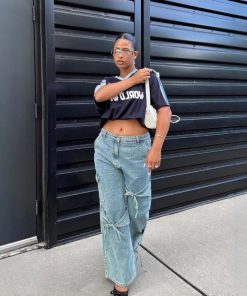 Women's Fashionable Wide Leg Pants Loose Trousers