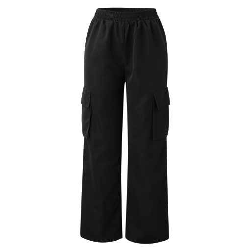 Beltless Trousers High Waist Wide Leg Straight - Image 5