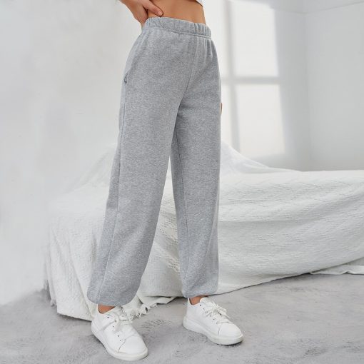 Simple Straight Casual Pants High Top Sports Fleece-lined Trousers - Image 6