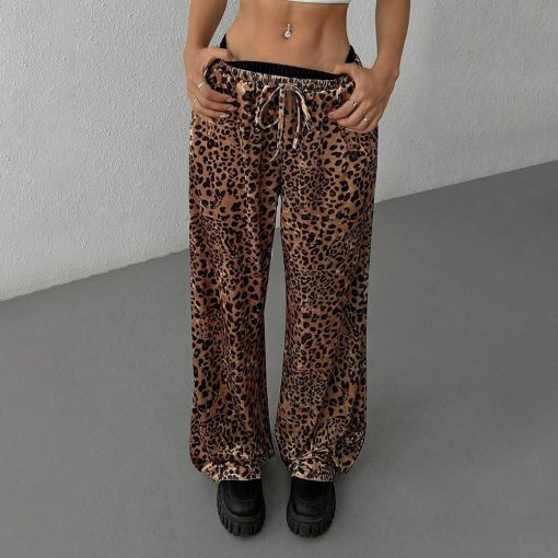 Women's Clothes Casual Pants Loose Drooping Leopard Print Trousers - Image 4