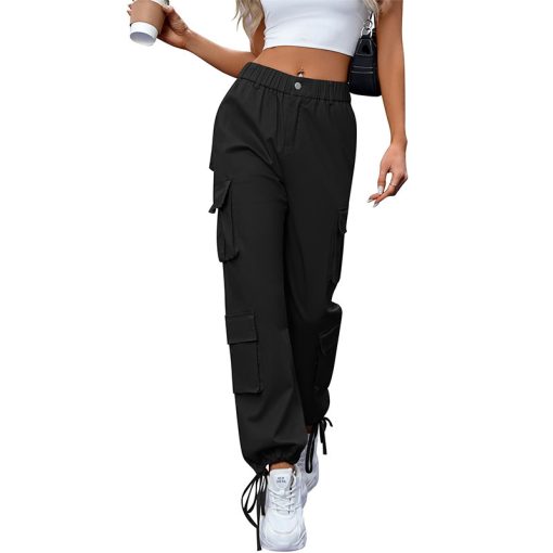 Women's High Waist Pocket Loose Casual Working Pants Straight-leg Pants - Image 4