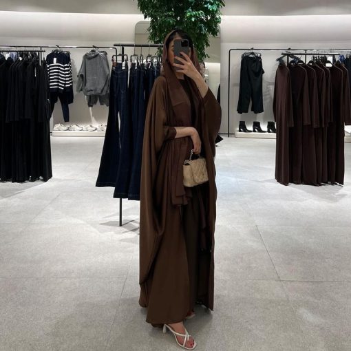 Women's Fashion European Muslim Satin Robe - Image 3