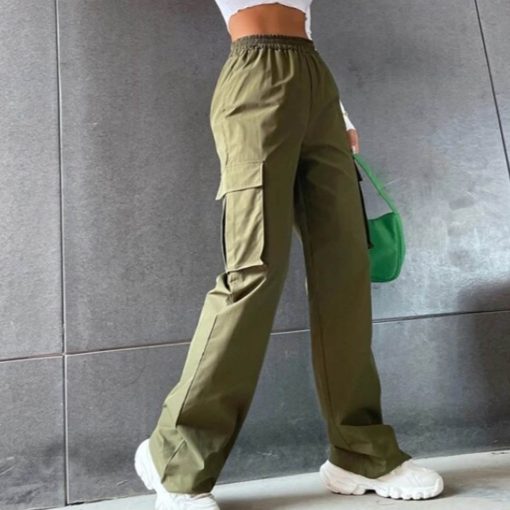 Beltless Trousers High Waist Wide Leg Straight - Image 9