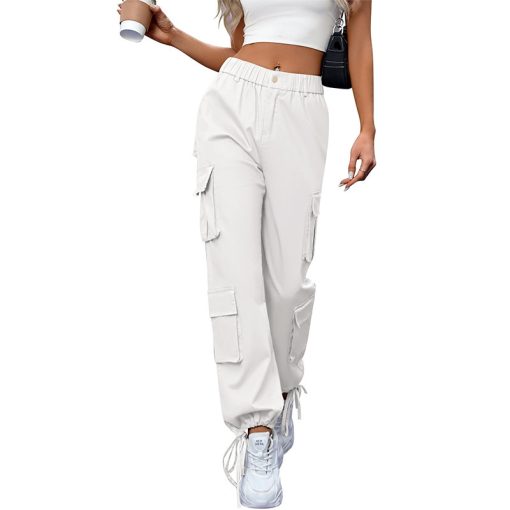 Women's High Waist Pocket Loose Casual Working Pants Straight-leg Pants - Image 7