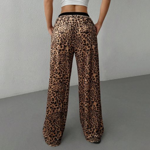 Women's Clothes Casual Pants Loose Drooping Leopard Print Trousers - Image 6