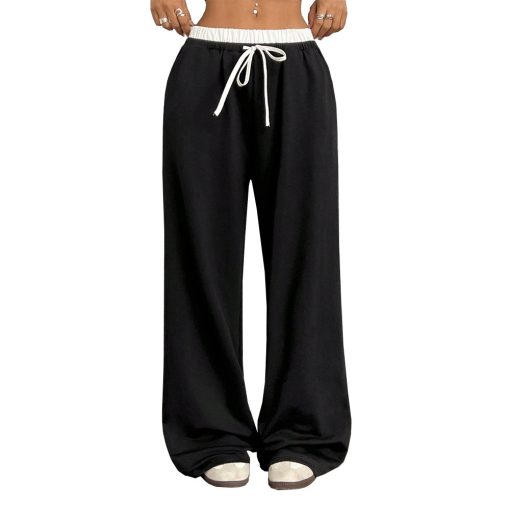Straight Casual Pants Loose Elastic Waist Mop Trousers - Image 2