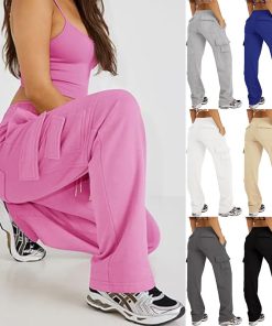 Multi-pocket Cargo Pants Casual Loose Sports Fitness Wide Leg Pants