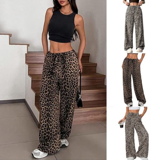 All-match Leopard Print Low Waist Casual Pants - Image 5