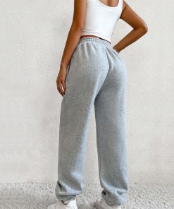 Women's Exercise Ankle-tied High Waist Velvet Padded V-shaped Waist Casual Pants