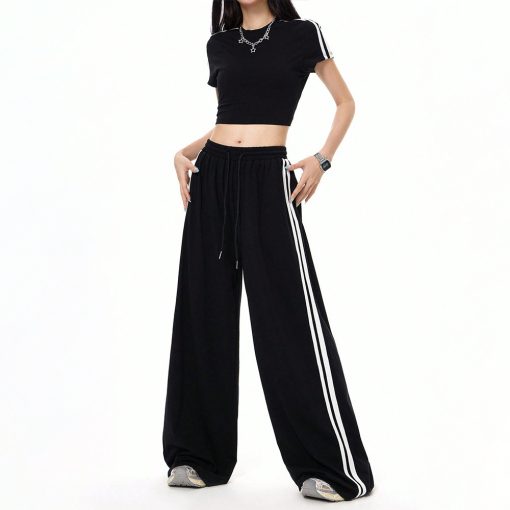 Sports Style Wide-leg Casual Pants Loose Draggle-tail Trousers - Image 6