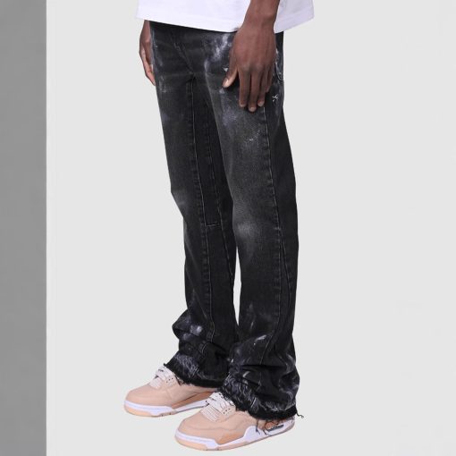 Men's Fashion Stretch Embroidery Straight-leg Denim Straight-leg Pants